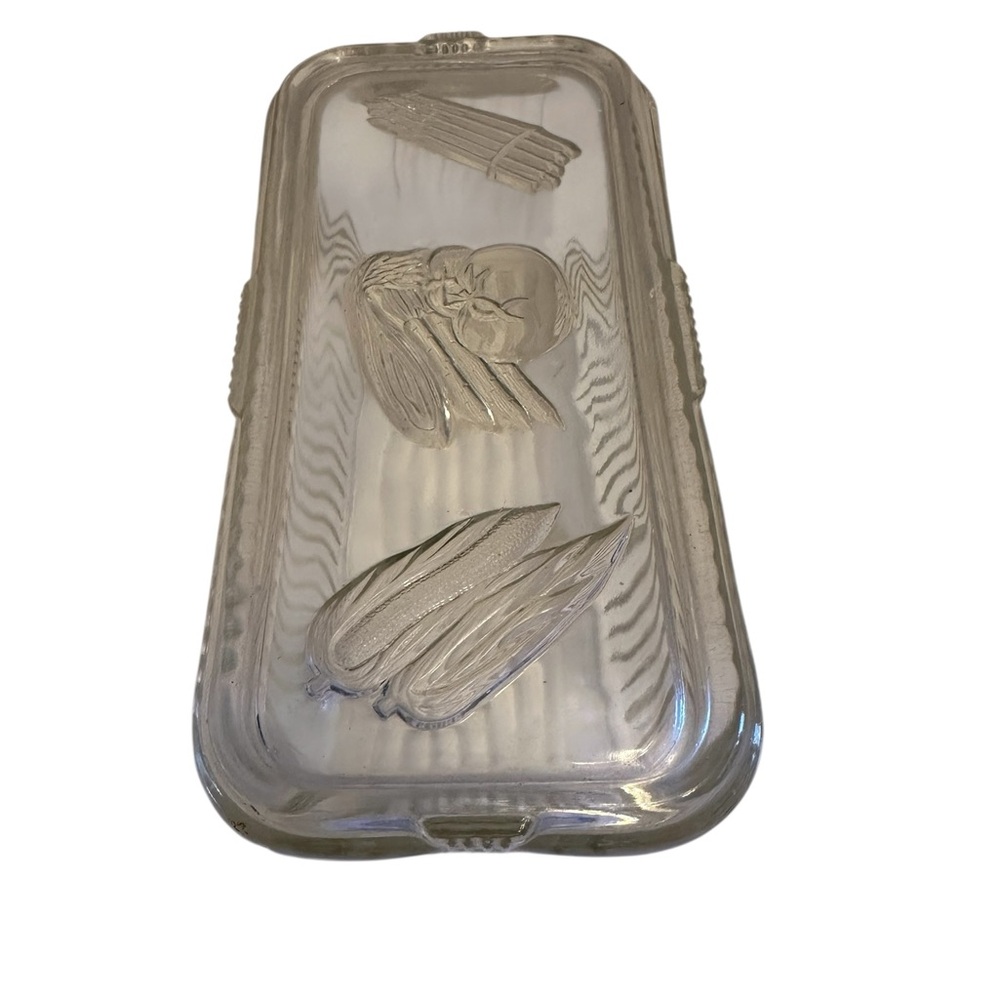 VTG Federal Glass Clear Refrigerator Storage Dishes/Lids Vegetable USA Set of 2 - Picture 6 of 9
